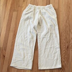 Brandy Melville Sweatpants Womens XS Cream White Straight Leg Fleece Cozy